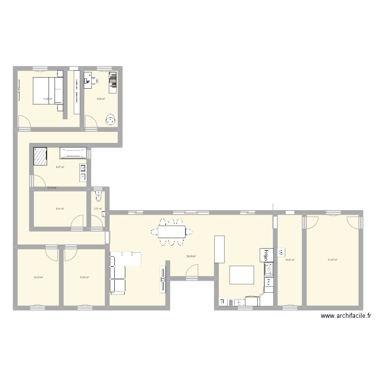 future maison. Plan de 11 pièces et 169 m2