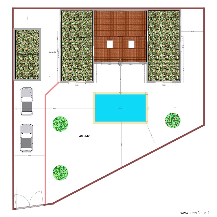 projet des graviers 3. Plan de 11 pièces et 135 m2