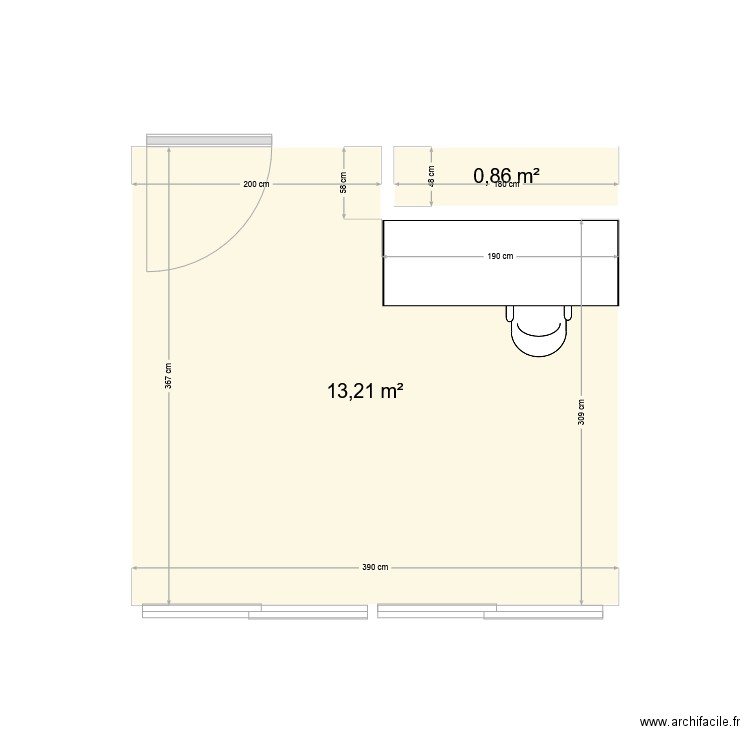 102. Plan de 2 pièces et 14 m2