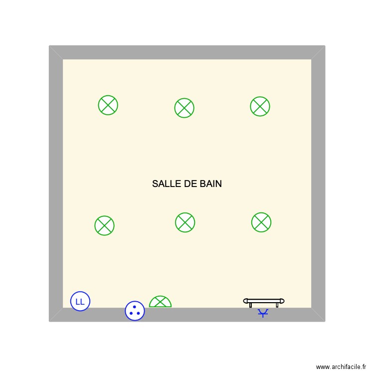 SDB MANON. Plan de 1 pièce et 23 m2