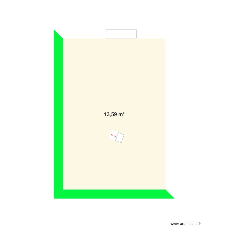 Cabinet. Plan de 1 pièce et 14 m2