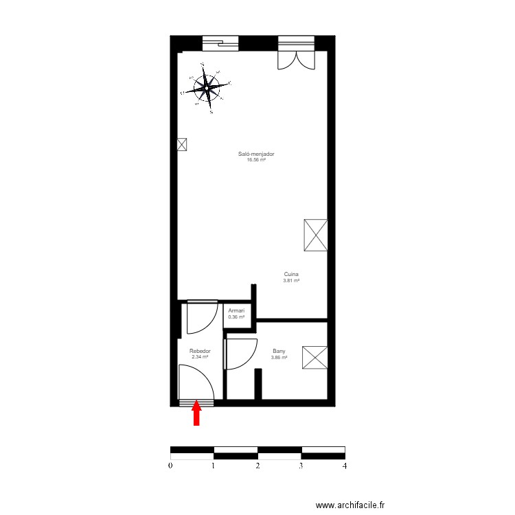 ED. XALET MESTRAL, 1-4. HORT DE GODÍ, ENCAMP. Plan de 5 pièces et 27 m2