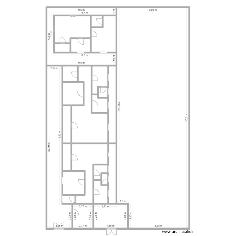 jean caleb robien mboungou. Plan de 24 pièces et 574 m2