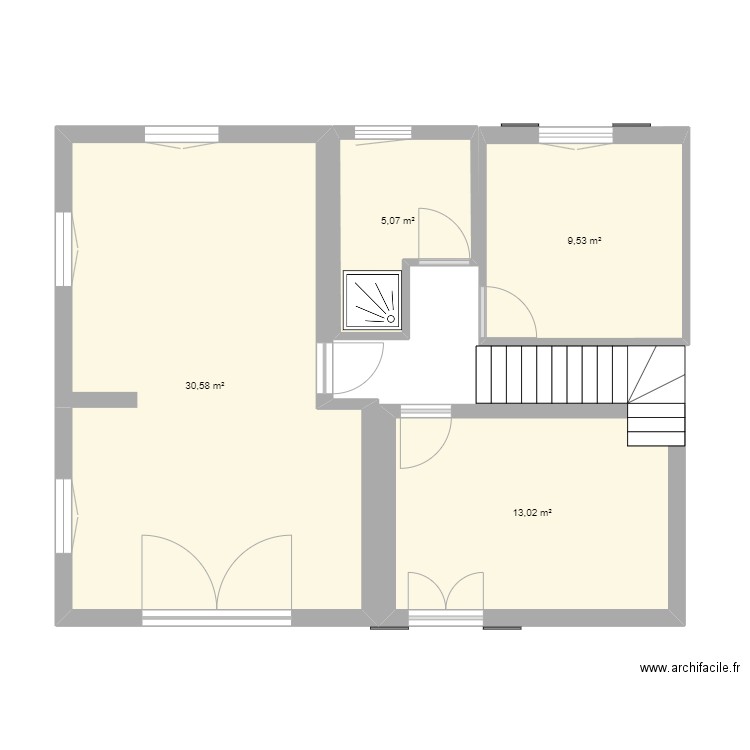 projet MAM1. Plan de 4 pièces et 58 m2