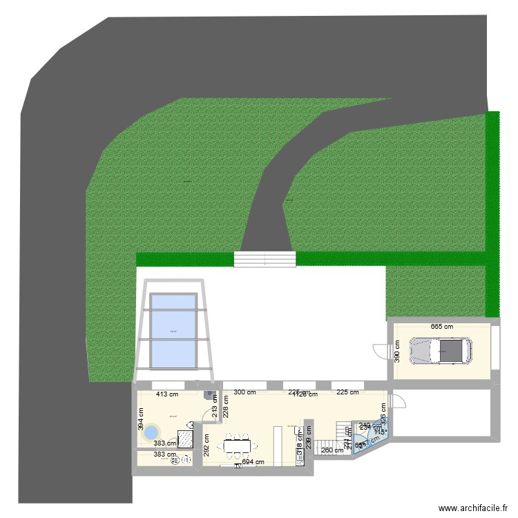 maison ponch rdc. Plan de 5 pièces et 119 m2