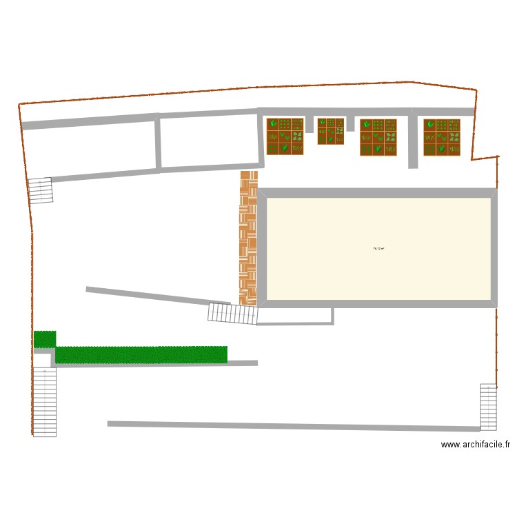 plan maison Poët. Plan de 1 pièce et 76 m2