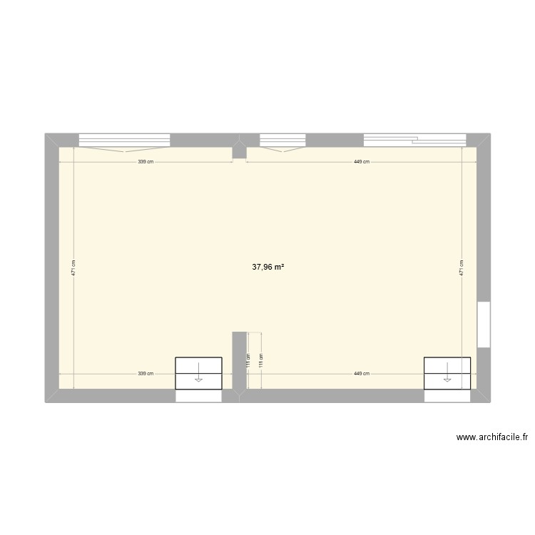 CUISINE. Plan de 1 pièce et 38 m2