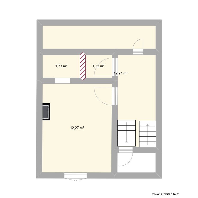 DUBLAN ETAGE 2. Plan de 4 pièces et 27 m2