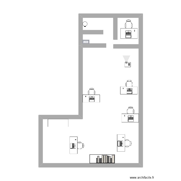 Magasin . Plan de 1 pièce et 40 m2