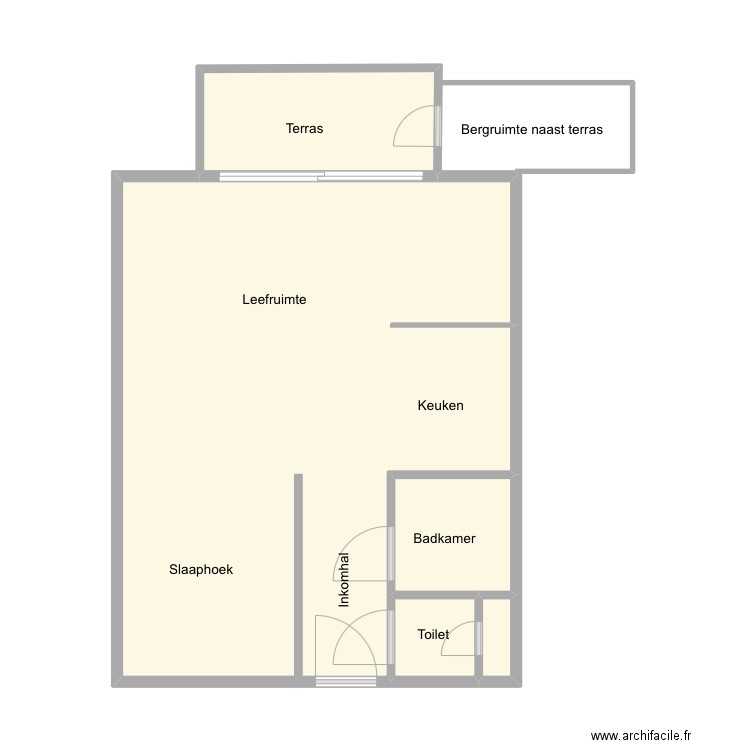 Studio Nieuwpoort Franslaan 131 - 0703. Plan de 5 pièces et 46 m2