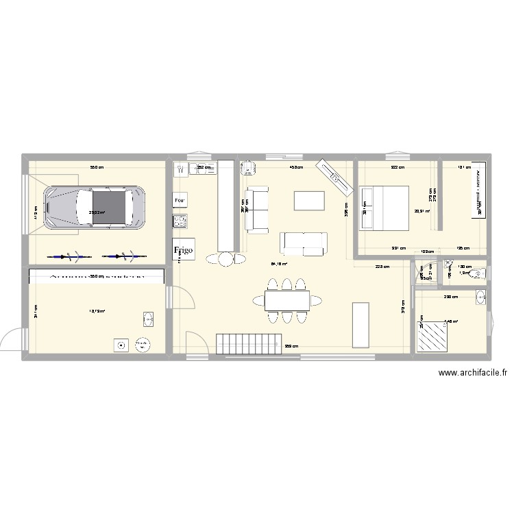 maison. Plan de 6 pièces et 136 m2