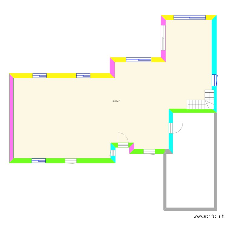 Caudal, Rives de l'Yon. Plan de 1 pièce et 131 m2