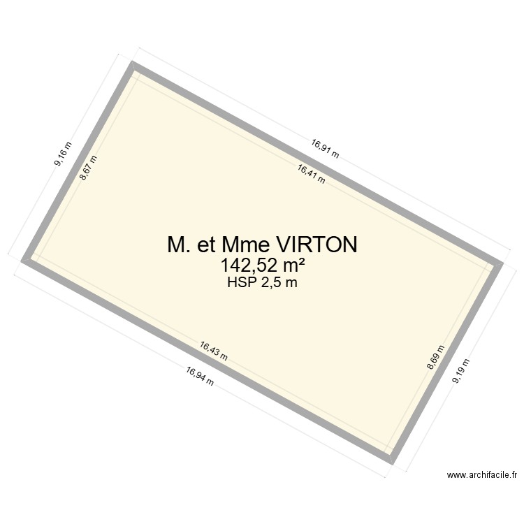 Virton. Plan de 1 pièce et 143 m2