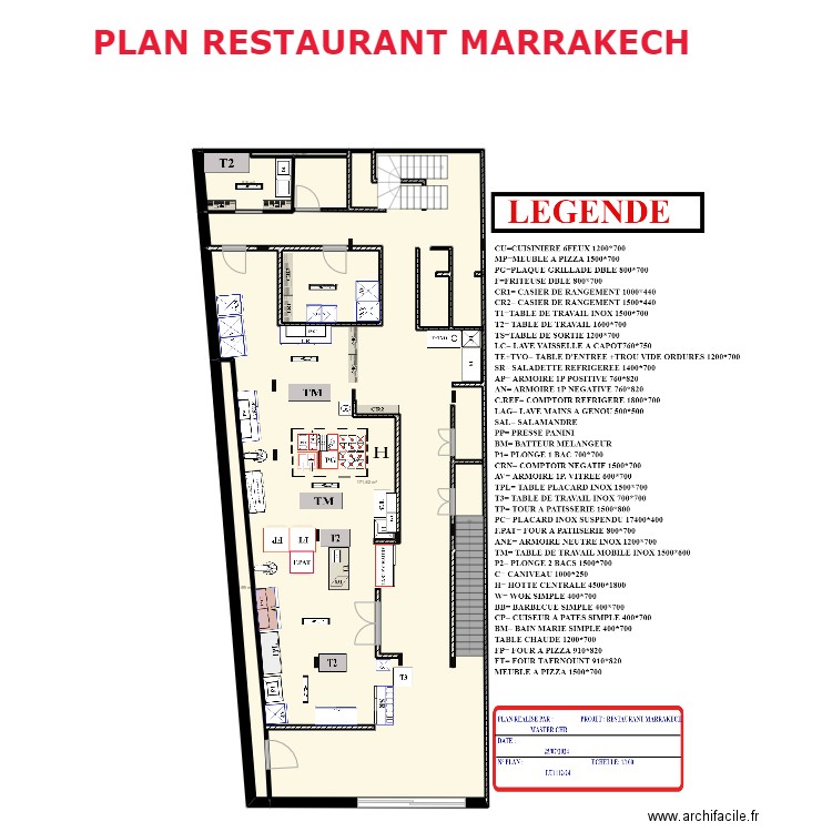 PLAN RESTAURANT MARRAKECH3. Plan de 5 pièces et 193 m2