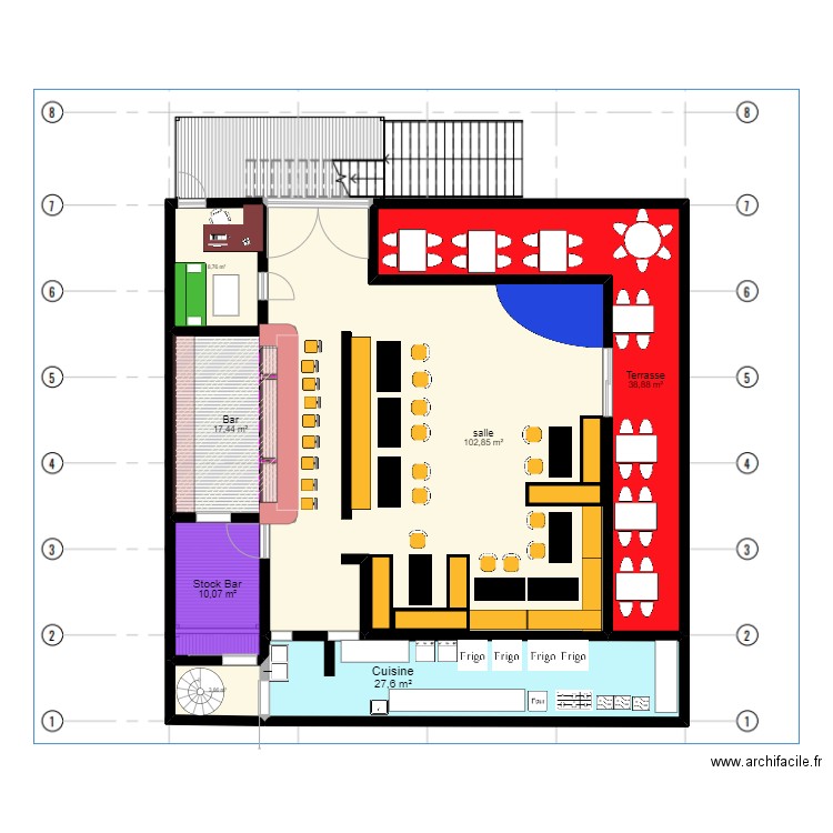 East Cloud first floor. Plan de 7 pièces et 209 m2