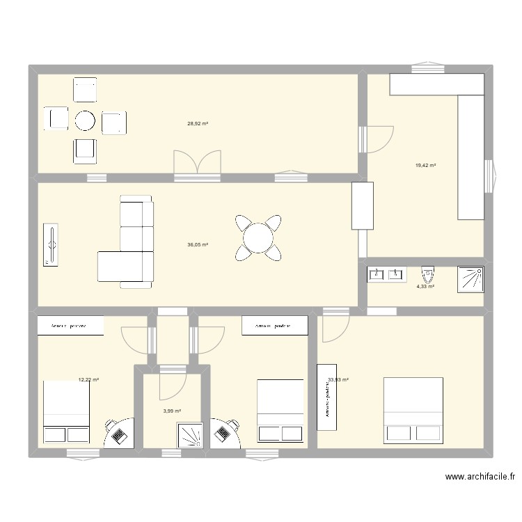 Maison IRCA. Plan de 7 pièces et 139 m2