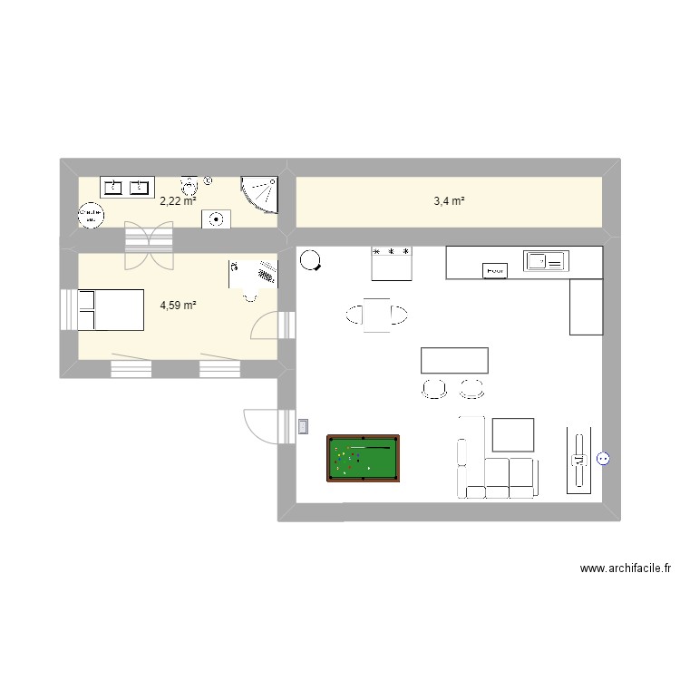 Projet TOJONANDMARISS. Plan de 3 pièces et 10 m2