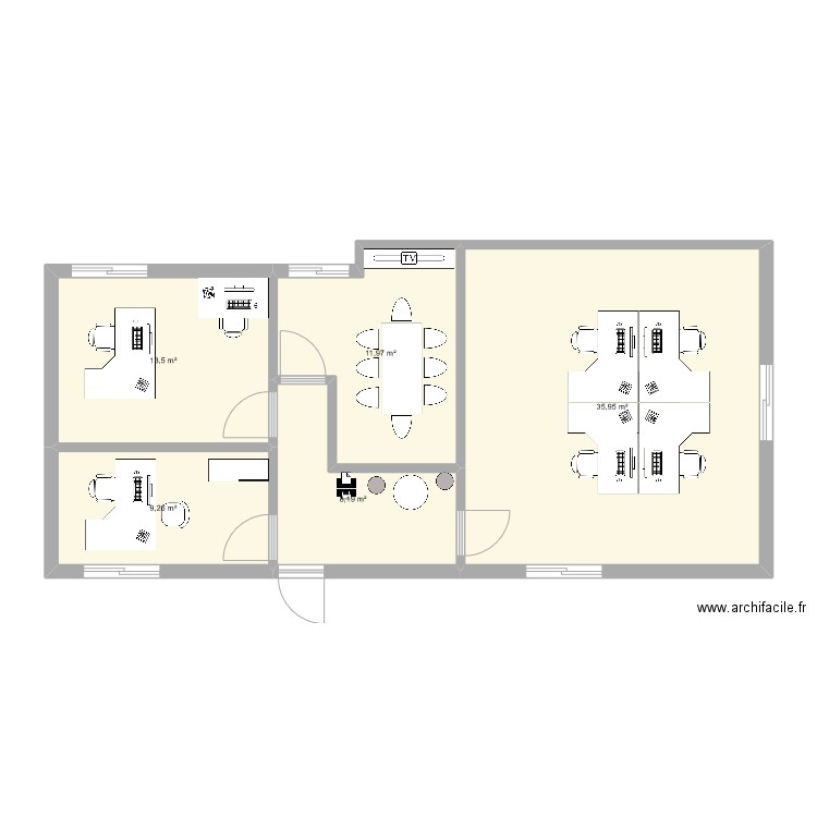 SC2. Plan de 5 pièces et 79 m2