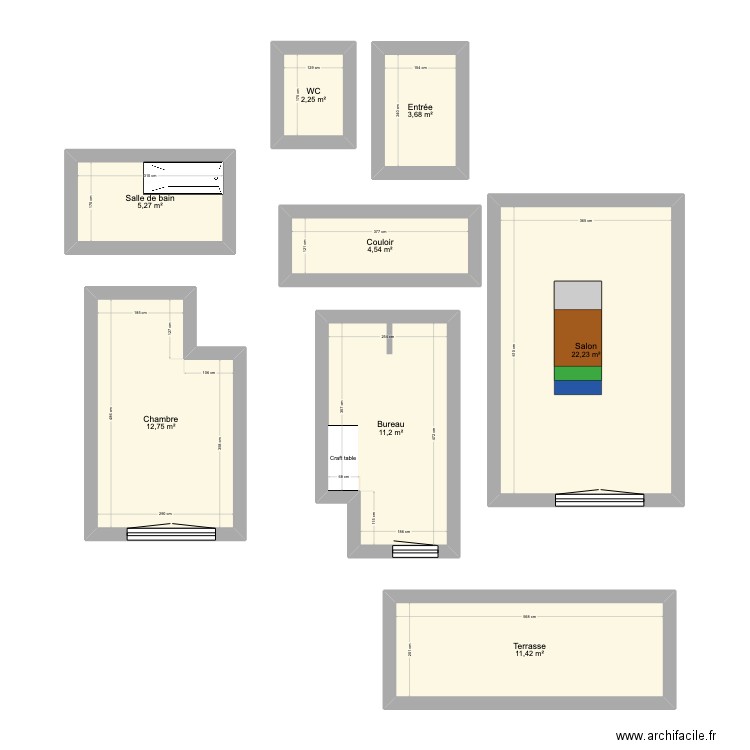 ComfyKingdomPublic. Plan de 8 pièces et 73 m2