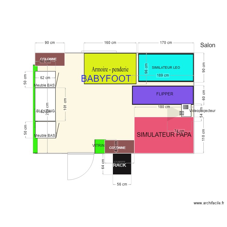 Salle de jeux 2. Plan de 1 pièce et 15 m2