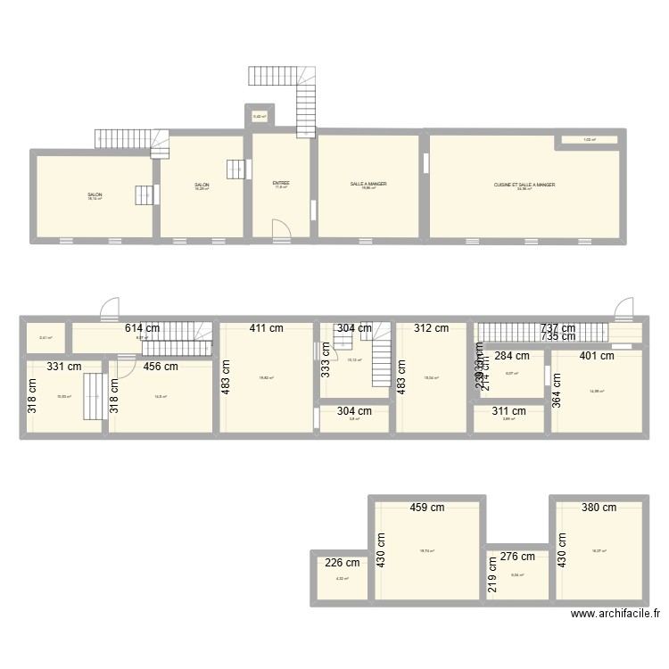 Danielle. Plan de 23 pièces et 267 m2