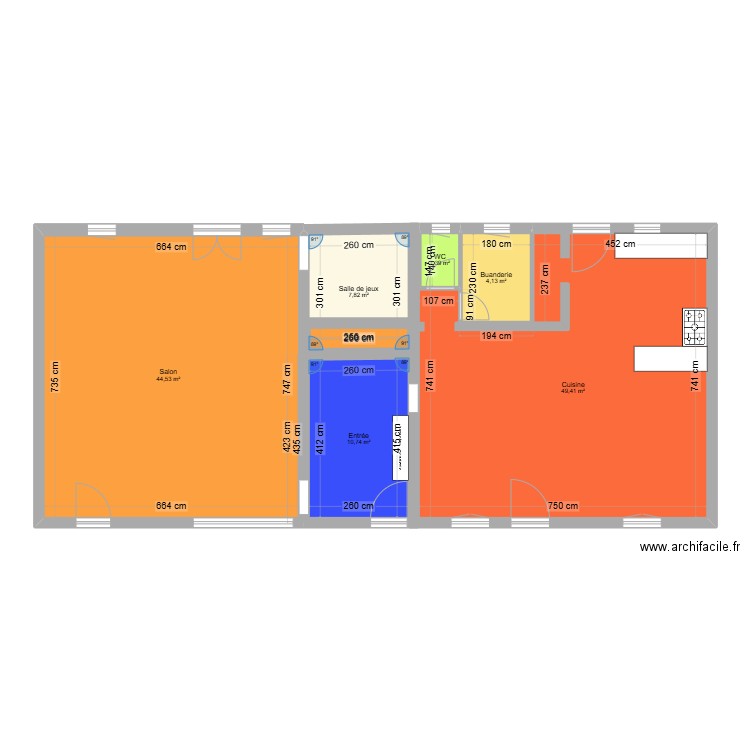 maison1. Plan de 7 pièces et 123 m2