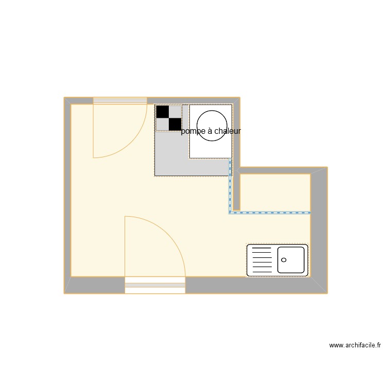 Cellier Vide. Plan de 1 pièce et 8 m2