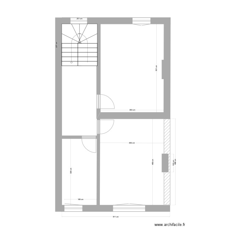 1 er  étage nouvelles mesures. Plan de 0 pièce et 0 m2