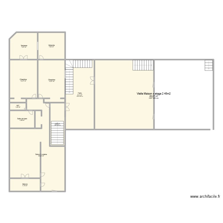 Sobra'home 2nd Etage + vielle maison. Plan de 11 pièces et 159 m2