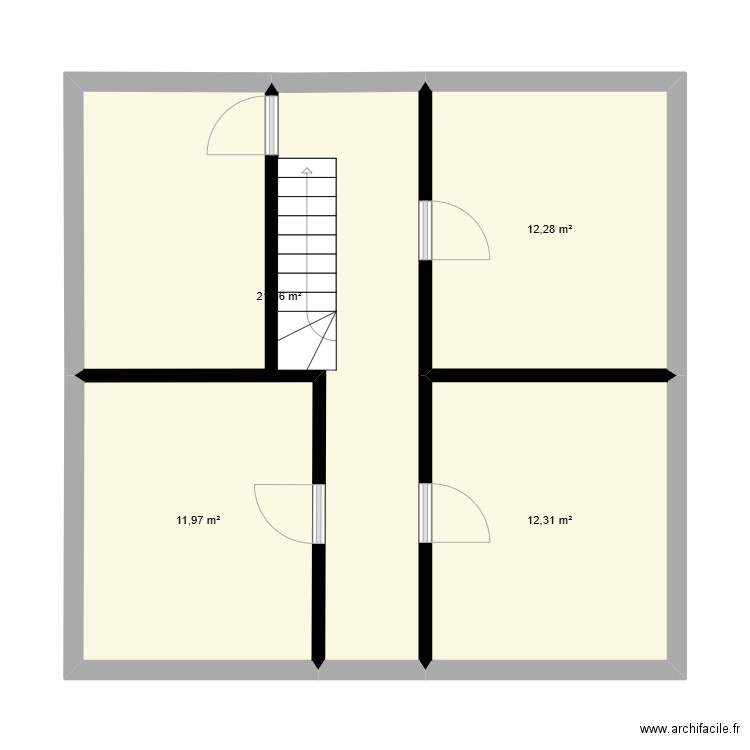 maison plan haut. Plan de 4 pièces et 59 m2