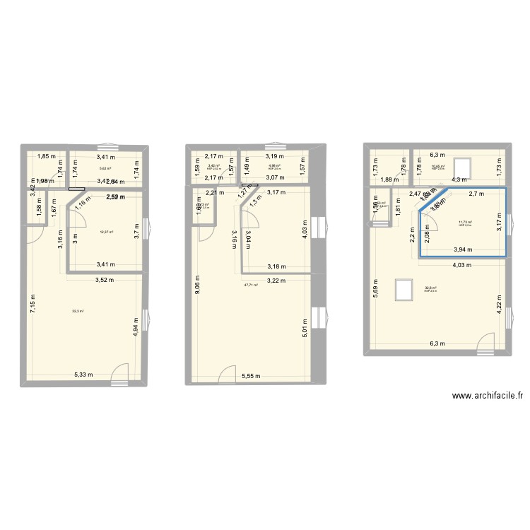 RDC FLE. Plan de 12 pièces et 172 m2