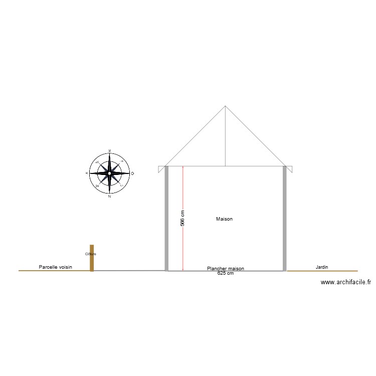 DP03 Plan de coupe 2 Avant travaux. Plan de 0 pièce et 0 m2