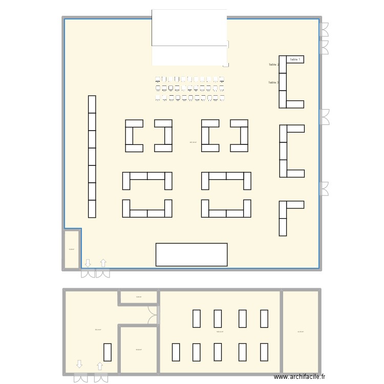 Salle Saint exupéry 2. Plan de 7 pièces et 913 m2