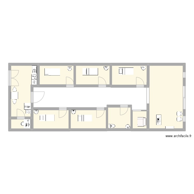 dossier. Plan de 9 pièces et 80 m2