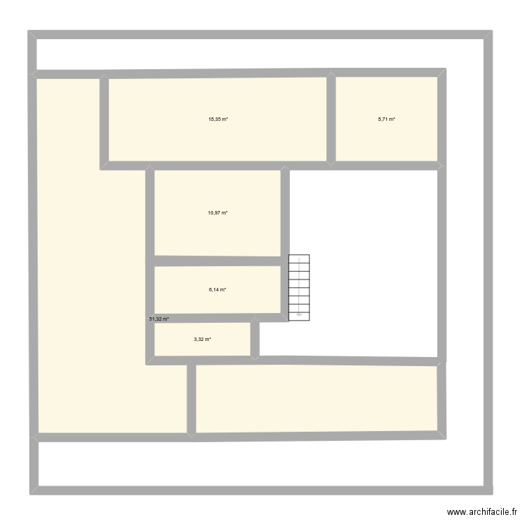 Famille parents LEHINGA. Plan de 6 pièces et 99 m2