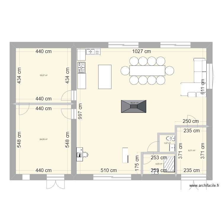 Blanaz V1. Plan de 6 pièces et 144 m2