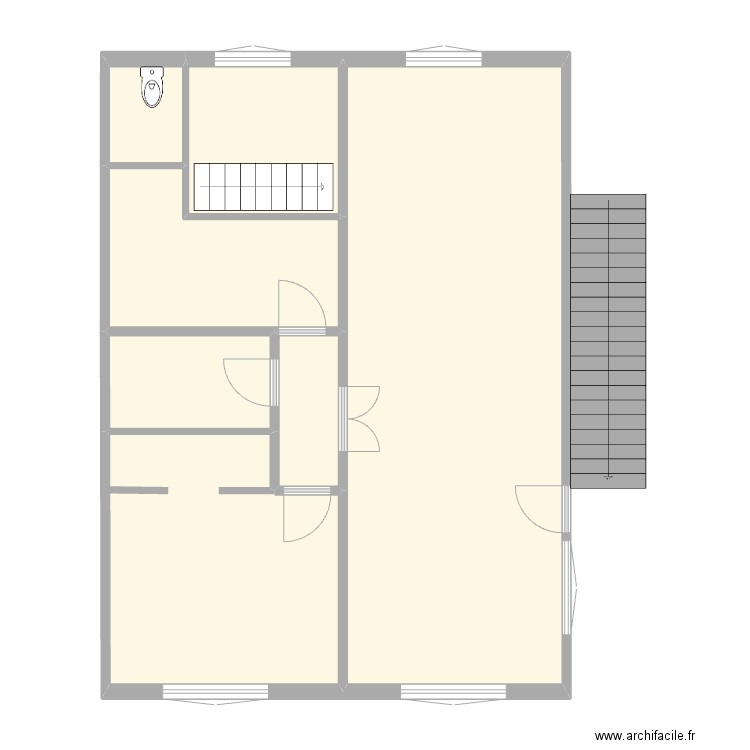 plan rez de chaussez etage 1. Plan de 7 pièces et 77 m2