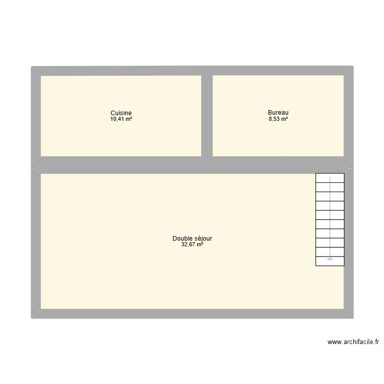 Palis. Plan de 3 pièces et 52 m2