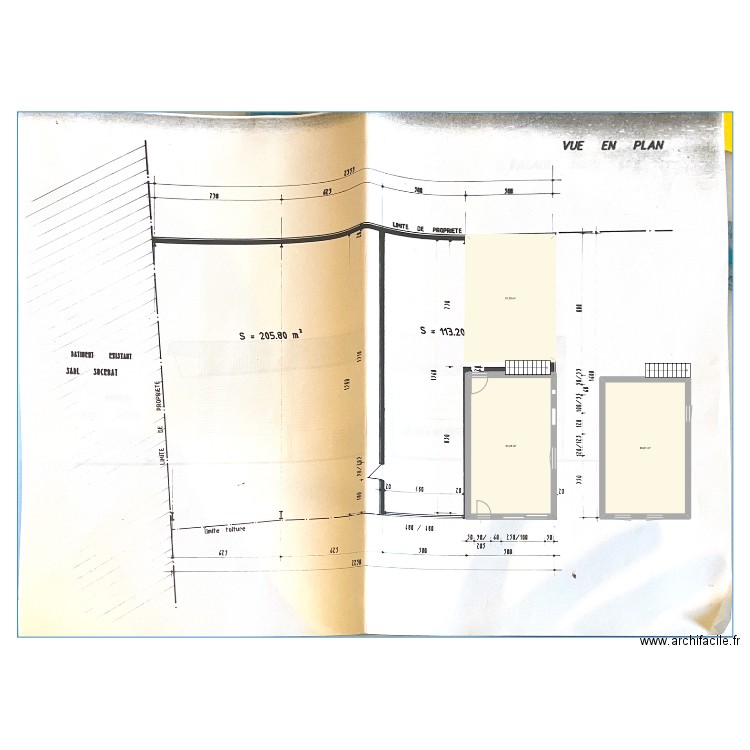 dépôt. Plan de 3 pièces et 105 m2