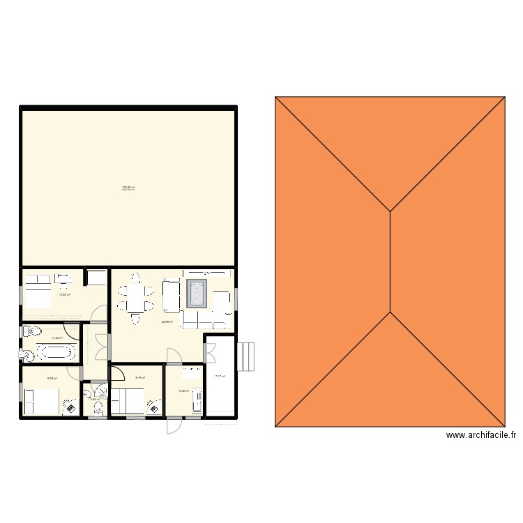 maison norma. Plan de 9 pièces et 191 m2