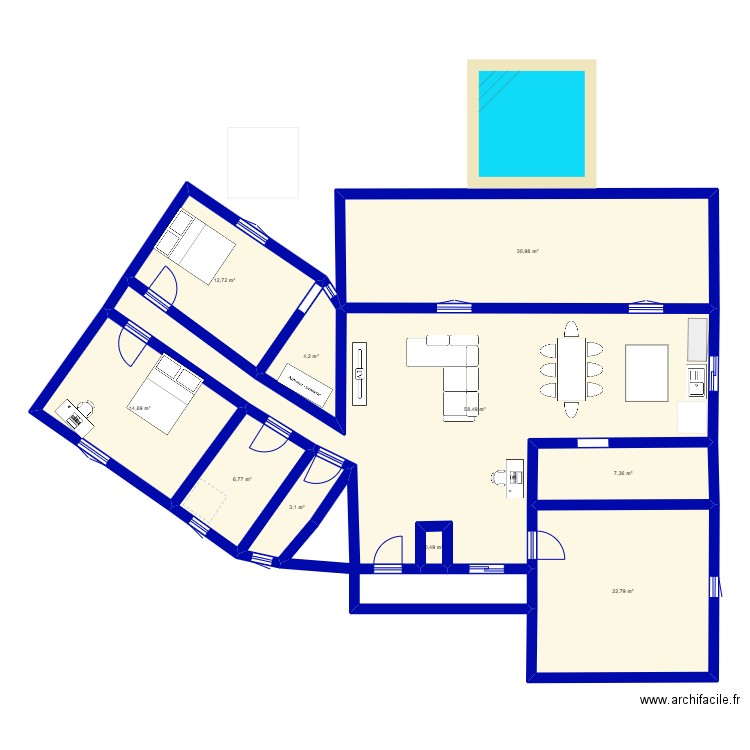 maison. Plan de 10 pièces et 162 m2