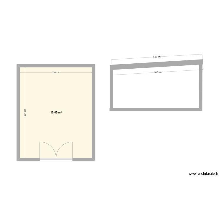 GARAGE BOIS. Plan de 1 pièce et 20 m2