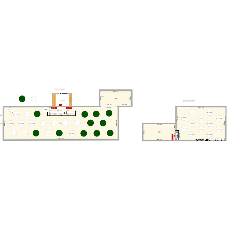 Chapiteau Réception vip - RAAL vs ZUlte. Plan de 5 pièces et 599 m2