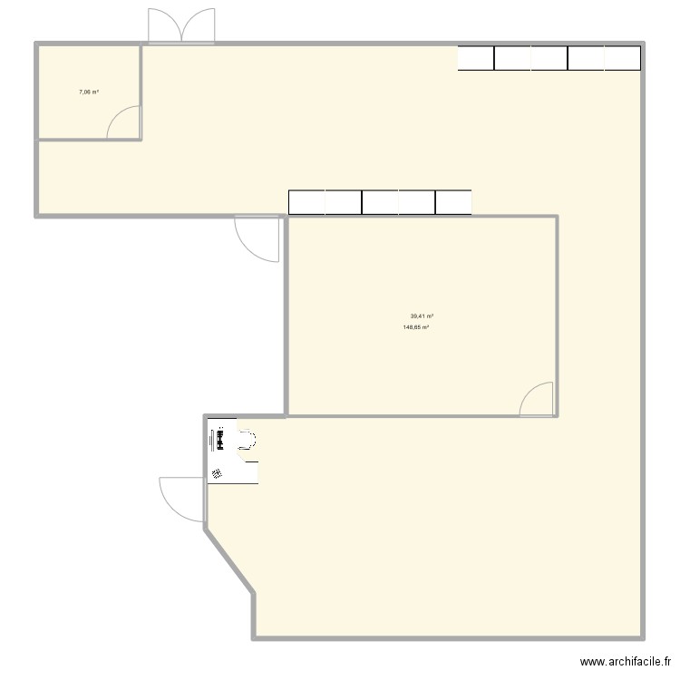 Axode RDC. Plan de 3 pièces et 195 m2