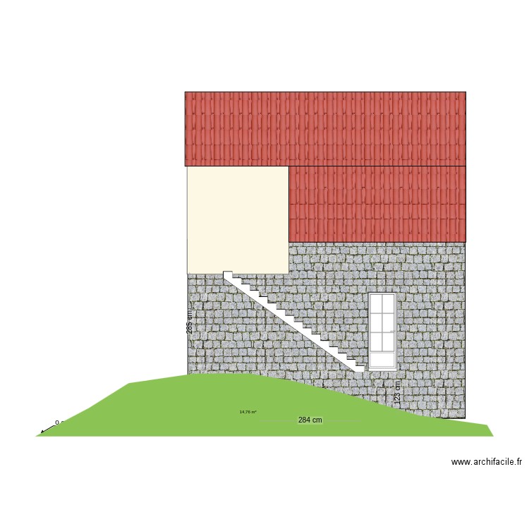 escalier pour terrasse ouest. Plan de 0 pièce et 0 m2