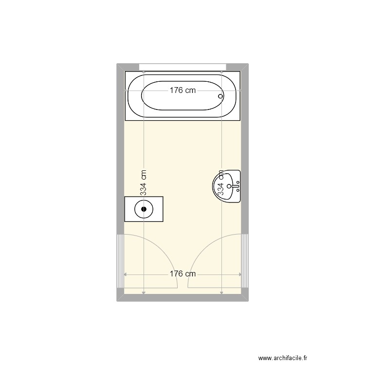 Etat-Actuel_Frison. Plan de 1 pièce et 6 m2