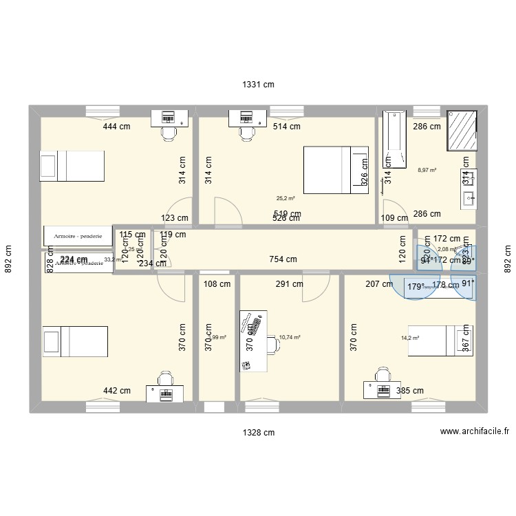 New maison ETAGE v9. Plan de 8 pièces et 100 m2