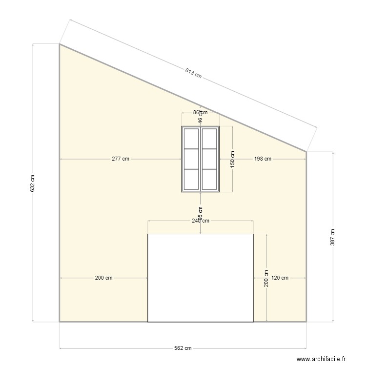 DP4 facade garage renové. Plan de 1 pièce et 28 m2