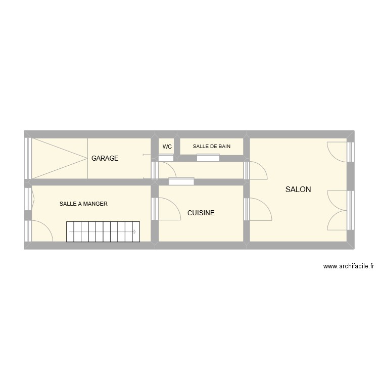 CLINQUET RDC AVANT TRAVAUX. Plan de 7 pièces et 38 m2