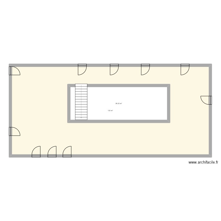 Ecole. Plan de 2 pièces et 187 m2